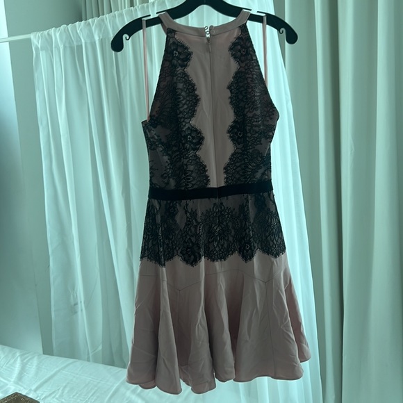 BCBG Max Azria blush and black lace halter “Leyla” dress. *tag attached* - Picture 3 of 6